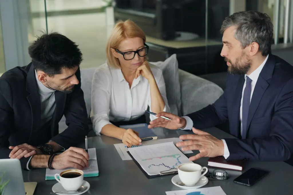 Business meeting around a table
