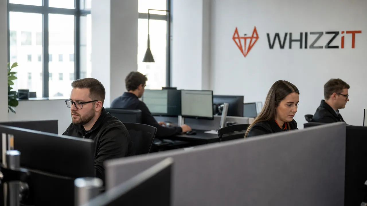 The WhizzIT office with engineers working at their desks