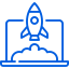Blue rocket logo with Managed IT Services