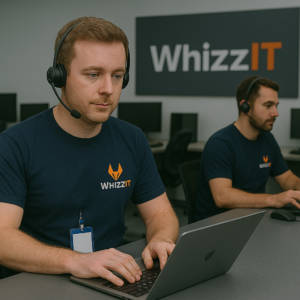 WhizzIT Staff Members performing Managed IT Services on computers